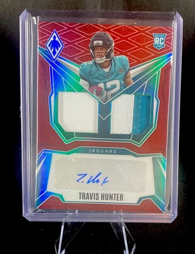 TRAVIS HUNTER 2025 PHOENIX RPA ROOKIE DUAL RED PRIZM PATCH RC AUTO /99