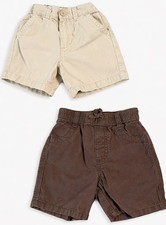 Old Navy Baby Boys Shorts, Lot Of Two, Staple Colors, 12-18 Months - 0355