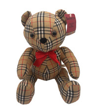 VINTAGE BURBERRY TEDDY BEAR PLUSH FRAGRANCE NOVA CHECK RARE FIND NWT