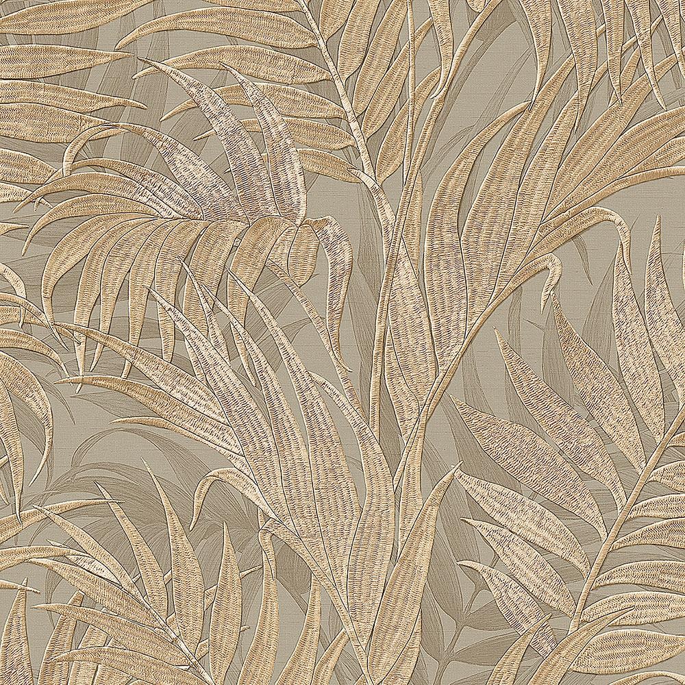 Grace Tropical Palm Leaf Gold Wallpaper Design ID Textured Paste The Wall Vinyl - Image 3