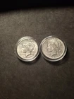2x 1924 peace dollars. uncirculated.90% silver.