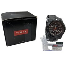 Timex Expedition Indiglo Watch Black Resin Strap Easy-Set Quick-Date 50M Water
