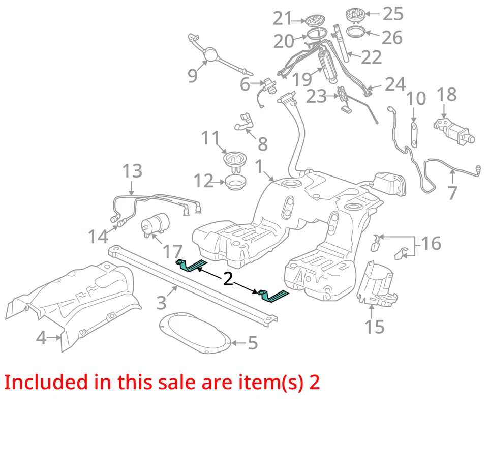 Ремень натяжения топливного бака 2004-2006 Volkswagen Phaeton 3D0201653A - Изображение 3 из 4