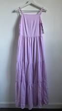 Old Navy Purple Tiered Adjustable Strap Cami Midi Maxi Dress Ruffle Sz Small NWT