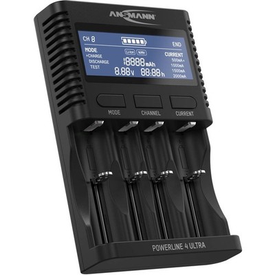 Ansmann Powerline 4 Ultra Rundzellen-Ladegerät NiCd, NiMH, LiIon Micro (AAA),