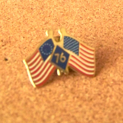 American Flags "76" lapel pin 13 star & 49 star red / white / blue USA U. S. A.