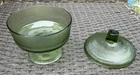 Jeanette Green Glass Tree Bark Candy Dish with Lid