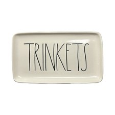 Rae Dunn by Magenta TRINKETS Ceramic Trinket Rectangle Organizer Tray Dish 9"