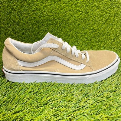Vans Old Skool Mens Size 8.5 Beige White Athletic Suede Skate Shoes Sneakers