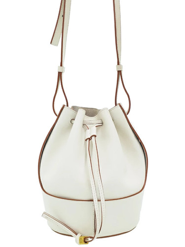 Loewe Balloon Bag Small Leather White Shoulder Bag Women's #TB2672