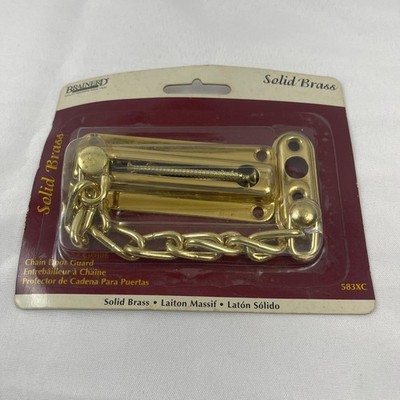 Brainerd Solid Brass Chain Door Guard Security Latch Polished Gold Finish 583XC