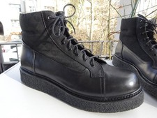 EMPORIO ARMANI Herr Plateau Schuhe Stiefel Leder Krepp Italy Gr.46(UK12) f.Neuw