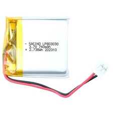 803030 3.7V 740 mAh, PCM, JST PH2.0-2P Akku