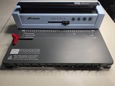 OFFNOVA Wire Binding Machine, 34 - Square Punch Holes, 3:1 Pitch, Punch 12 Sheet