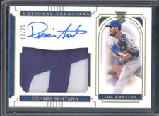 2019 National Treasures DENNIS SANTANA #6 RC Rookie Patch Auto /25 Dodgers RPA