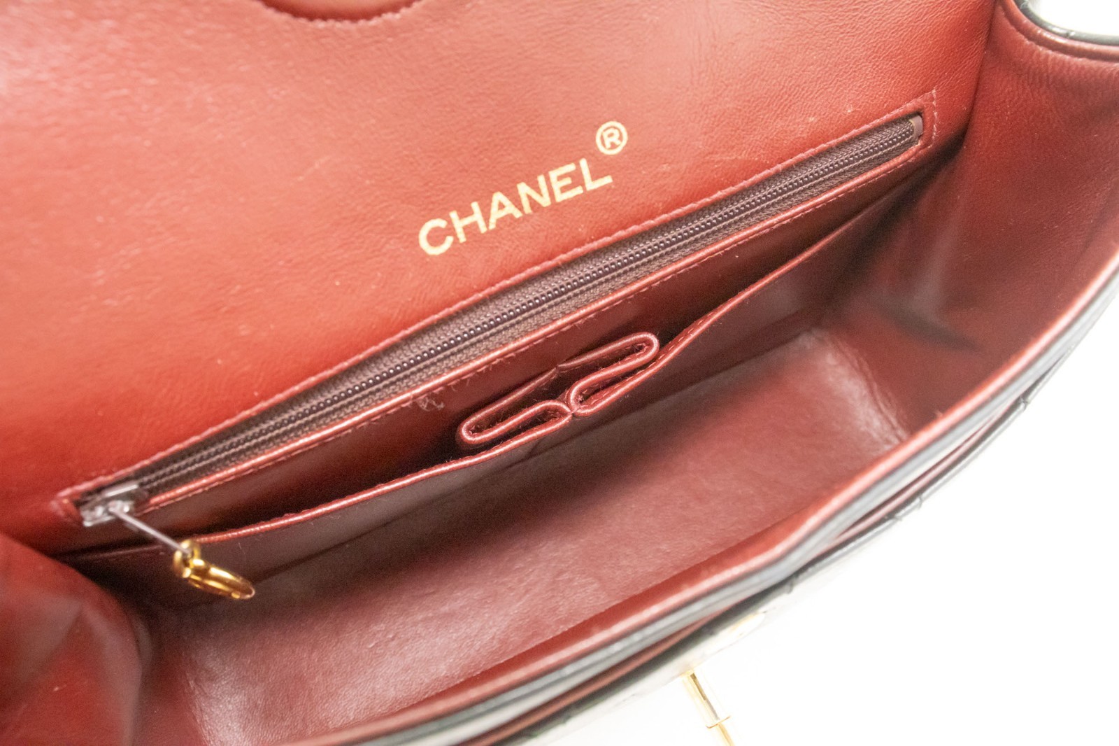 ad1 CHANEL Authentic Classic Double Flap Square Chain Shoulder Bag Black Lamb image 10