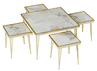 Wohnzimmer-Set Beige Mdf Edelstahl Modern Elegant