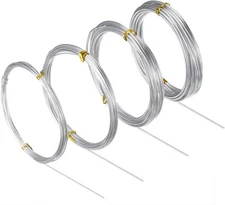 BBTO Aluminum Craft Wire, 4 Sizes (1 mm, 1.5 2 mm and 2.5 in Silver 