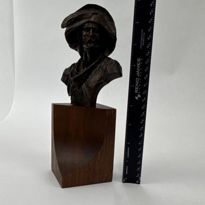  Signed Bronze Sculpture on Wooden Base 11 in