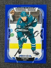 Cam Lund 2025-26 OPC O-Pee-Chee Hockey Marquee Rookie Blue Border #555 SP RC