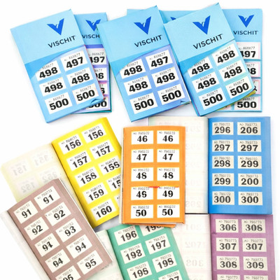 10 Bücher à 1-1000 Garderoben Tombola Verlosung Tickets nummeriert gemischte Farben