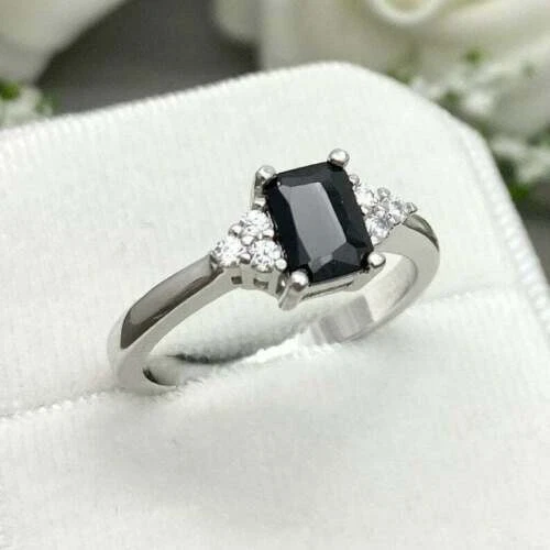 Black spinel 2024 engagement ring