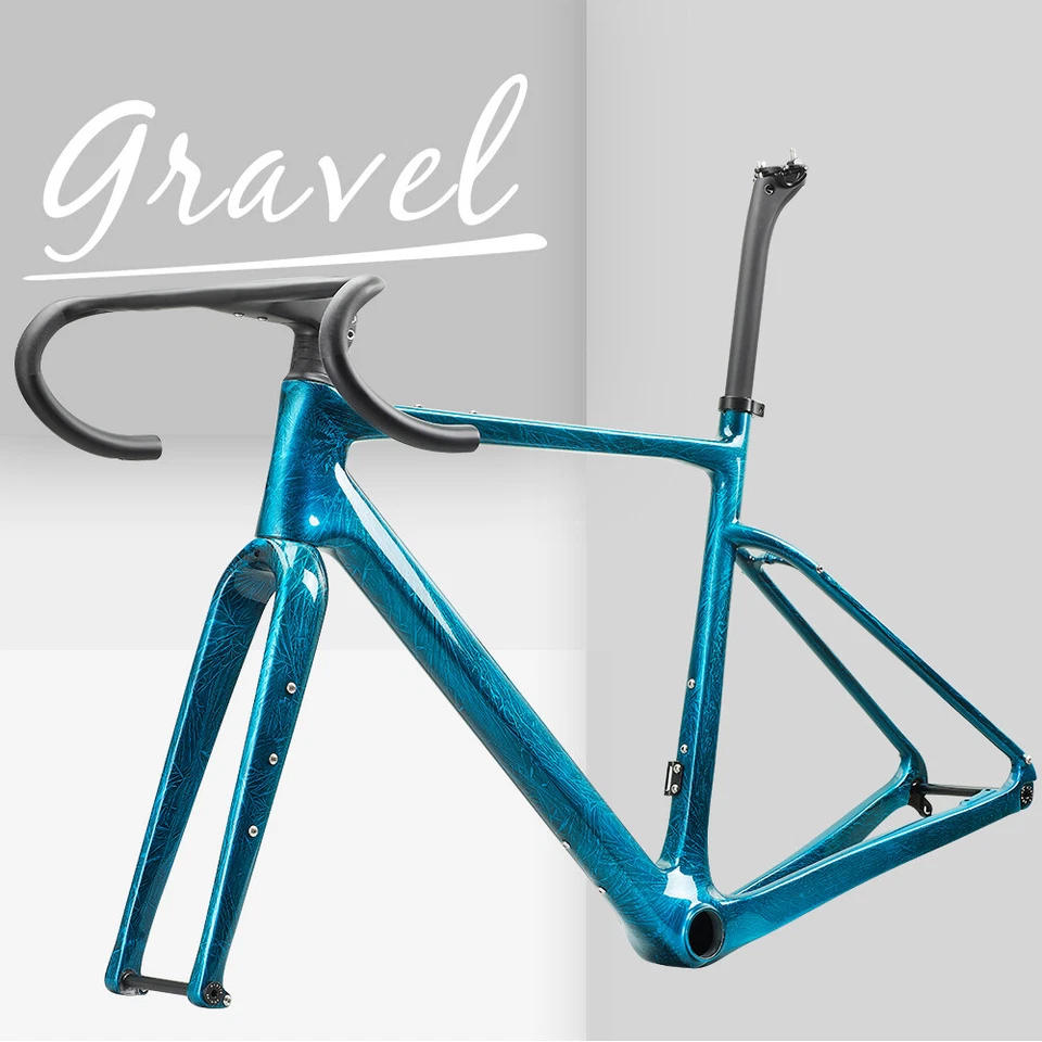 AIRWOLF Carbon Gravel Fahrradrahmen Straßenrennrad Reisen Fahrräder 700*45c - Bild 3 von 4