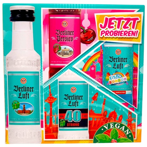 Berliner Luft Probier Set Pfeffi 15%-40% vol. 4x 0,02L Schnaps (249,88 EUR/l) - Bild 2 von 3