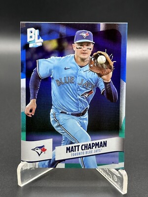 rare 2024 topps baseball cards 2024 Topps Big League Rare Blue Foil 255 Matt Chapman Blue Jays Baseball  Card