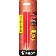 77332 Pilot FriXion Ball Gel Pen Refill, Fine 0.7mm, Red Ink, 6 Packs of 3