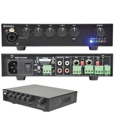 Adastra Compact 100 V Line/8 Ohm PA Public Address Mixer Verstärker