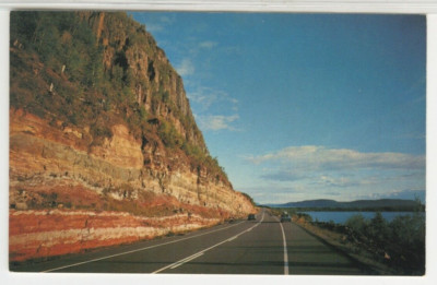MI Postcard View Of Trans-Canada Highway Near Lake Michigan c1960s vintage F21