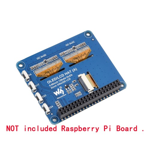 2” SPI LCD Screen With 0.96” OLED HAT for Raspberry Pi 0 Zero 2 W 3 Model B 4 5 - Afbeelding 4 van 6