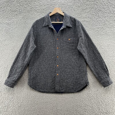 Human Scales Shirt Womens XXL Blue Tweed Jeffrey Fleece Lined Shacket Button Up