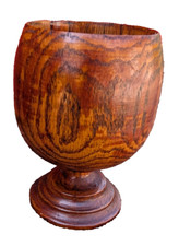 Wood Hand turned Pedestal Bowl Goblet Vase Oak Handmade Vintage Gorgeous