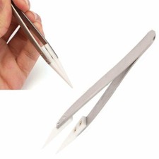 Ceramic Tipped Stainless Steel Tweezer Fine Pointed Tip Heat Resistant Tweezer