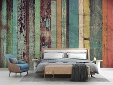 3D Wood Board Self-adhesive Removeable Wallpaper Wall Mural Sticker 32