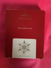 Hallmark Keepsake Ornament 2021 Snowflake Porcelain new free ship white silver
