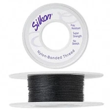 Thread, Silkon #2 Medium Weight Black Bonded Nylon Beading 20 Yard Spool