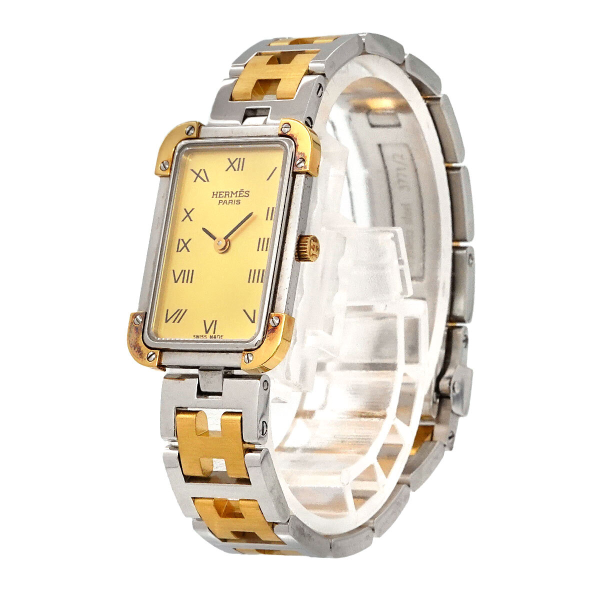 HERMES Croisiere CR1.240 Quartz Gold Dial Ladies Watch 90262931 | eBay
