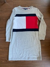 Tommy Hilfiger Long Sleeve Sweatshirt Sweater Dress Grey - Size Small