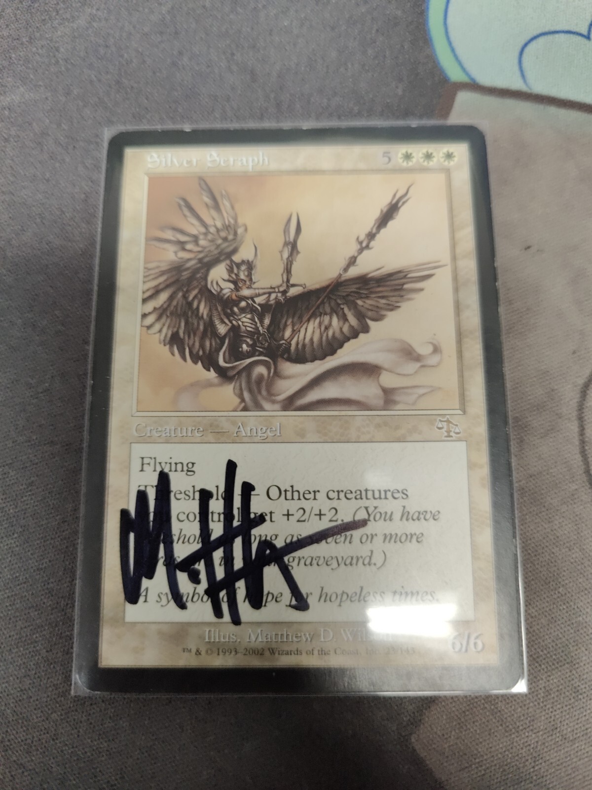 1x Signed Silver Seraph Magic The Gathering Rare
