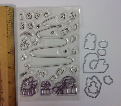 Hanging Letters Gifts Birds Tree Cat ~ unbranded stamps & dies ~ gently used