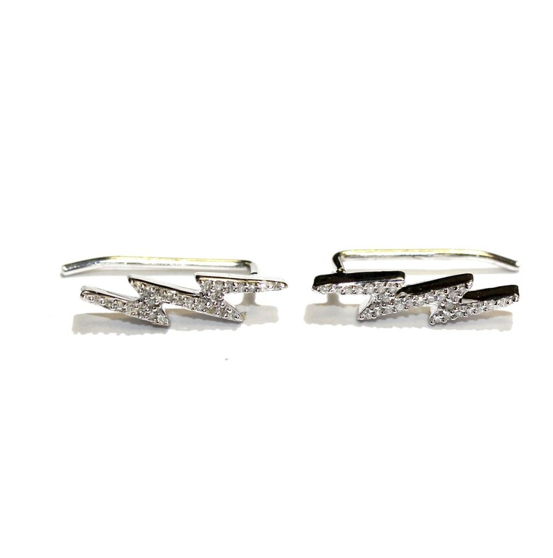 New 925 Sterling Silver .11ct SI2-I1 H Natural diamond earring climbers 1.6g
