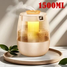 1.5L Cool Mist Humidificador para Dormitorio,Difusor de Relleno Superior con Luz
