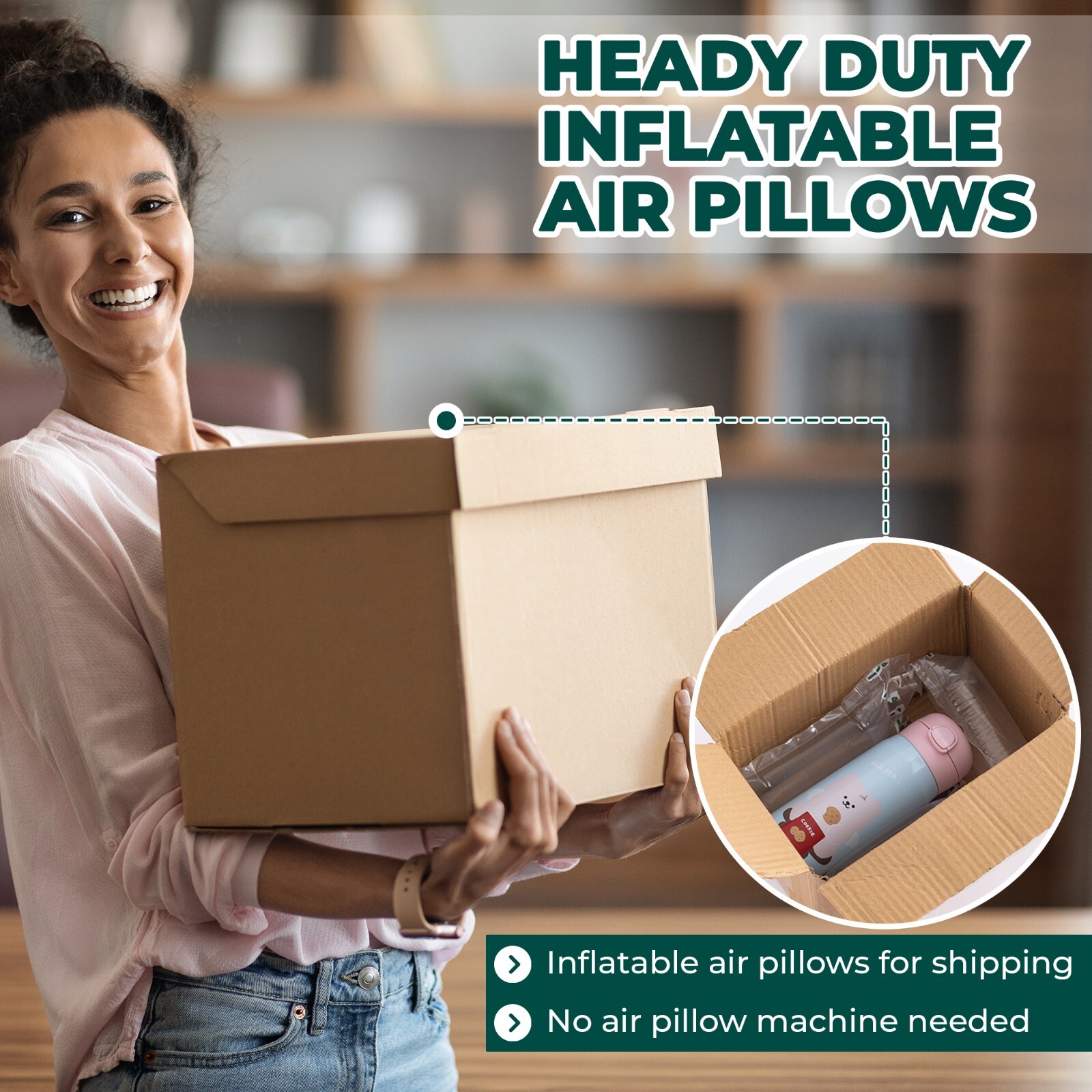 4x8 Air Pillows Inflatable 330 Count Void Fill Package Dunnage