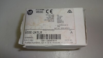 855E-24TL8 Yellow Steady Led Stack Light 24 Vac /Dc 855E-LL24Y New