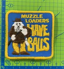 Vintage Muzzle Loaders Have Balls Black Powder Hunting Patch NOS 3" x 3"