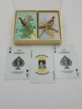 Collectible Playing Cards Dual Decks 606 Congress Birds Pheasant 