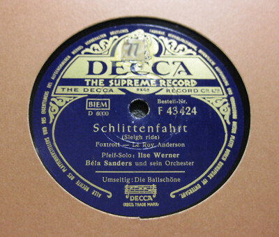 ILSE WERNER Schlittenfahrt (Sleigh Ride) / Die Ballschöne DECCA F 43424 (564)